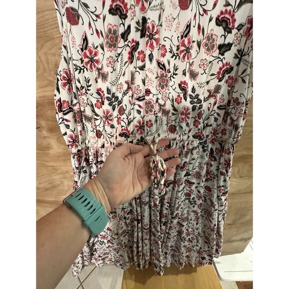 Torrid dress plus sz 1x Mini Stretch Challis Hi-Low floral casual Sleeveless - Picture 3 of 8